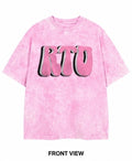 KTO Puff Print Sun Faded T-Shirt