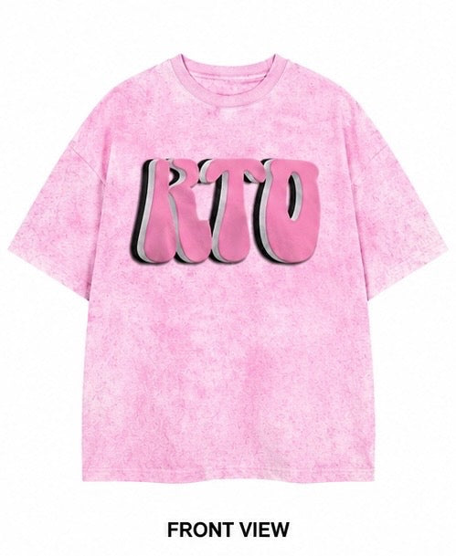 KTO Puff Print Sun Faded T-Shirt
