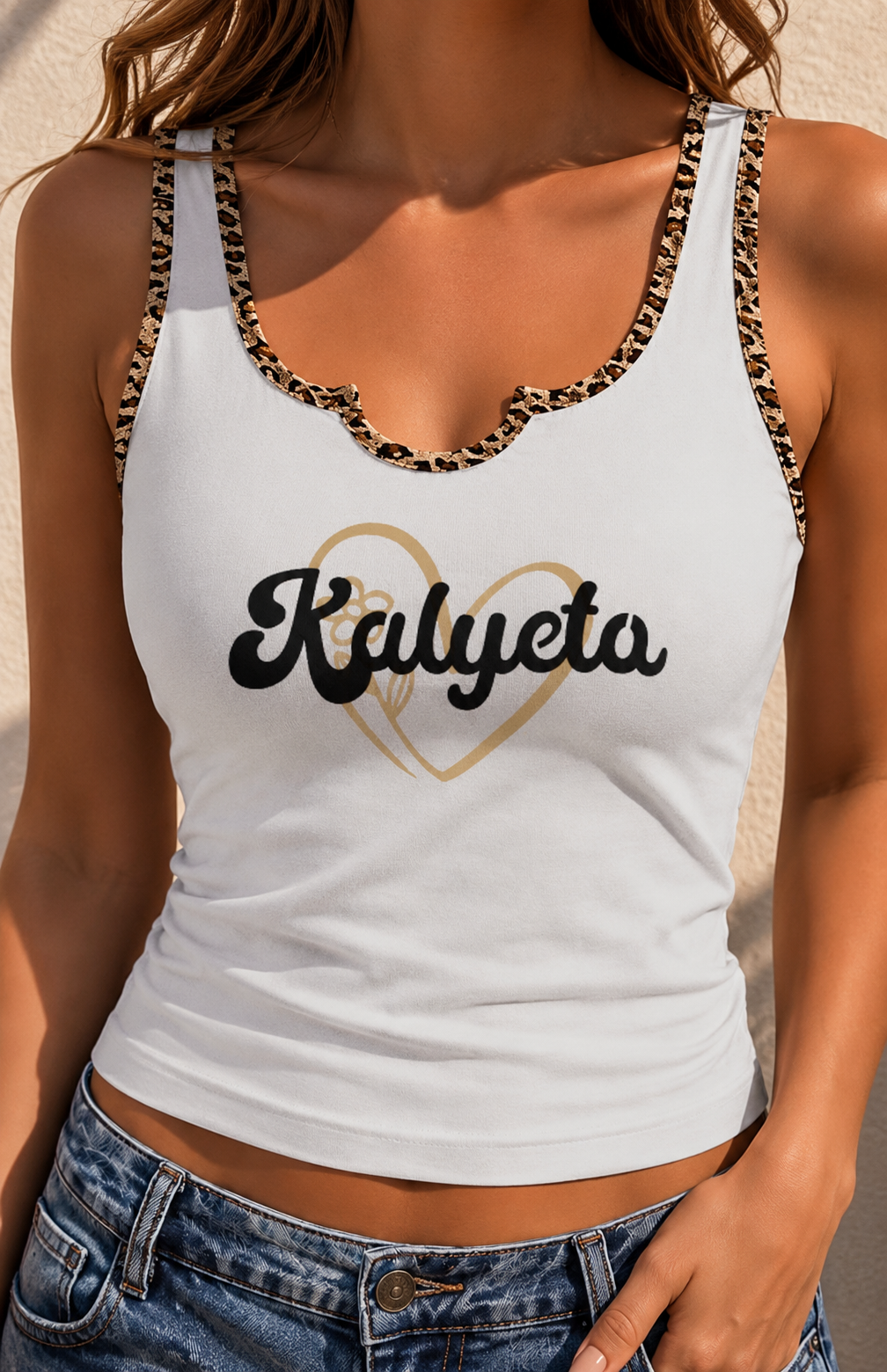 Leopard Lining Tank Top