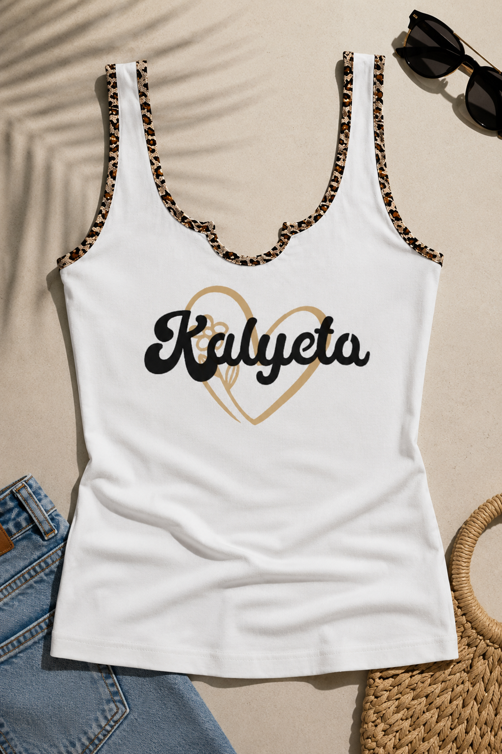Leopard Lining Tank Top